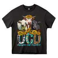 Asphalt Obsessive Cow Disorder with Cows Heavy Core Tee - texasbilliewilder