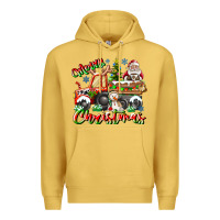 Antique Gold Merry Christmas  tractor Premium Hoodie - CowhideDigitalArt