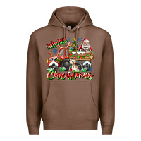 Chestnut Merry Christmas  tractor Premium Hoodie - CowhideDigitalArt