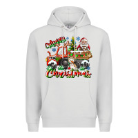 Dove Grey Merry Christmas  tractor Premium Hoodie - CowhideDigitalArt