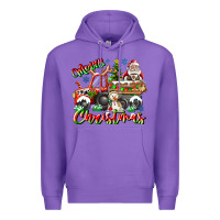 Purple Merry Christmas  tractor Premium Hoodie - CowhideDigitalArt