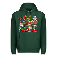 Sports Green Merry Christmas  tractor Premium Hoodie - CowhideDigitalArt