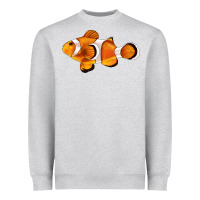 Heather Grey clown fish side Heavyweight Sweatshirt - BarkalooDesign