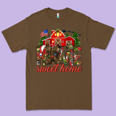 Army Christmas Home Sweet Home Premium Tee Designed By Howdyjamesfarm