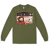 Army Green baseball vibes Long Sleeve Tee - FaDigitalArtStudio