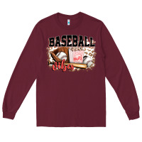 Burgundy baseball vibes Long Sleeve Tee - FaDigitalArtStudio