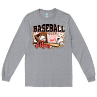 Heather Grey baseball vibes Long Sleeve Tee - FaDigitalArtStudio