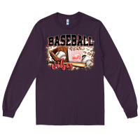 Plum baseball vibes Long Sleeve Tee - FaDigitalArtStudio