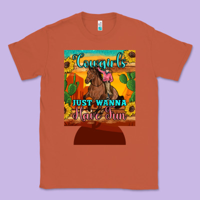 Cowgirls Just Wanna Have Fun 12 Oz Can Cooler (regular) Classic Tee Designed By Artiststas