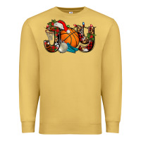 Antique Gold joy with basketball and santa's hat Premium Sweatshirt - AdoDesignShop