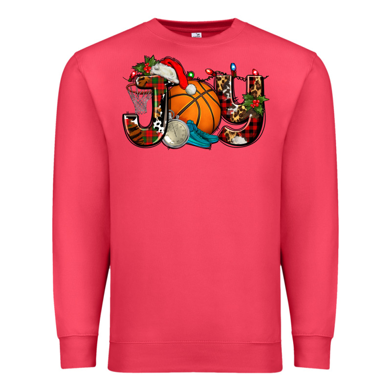 Joy With Basketball And Santa's Hat Premium Sweatshirt by AdoDesignShop | Teevron