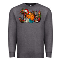Charcoal Heather joy with basketball and santa's hat Premium Sweatshirt - AdoDesignShop