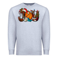 Heather Grey joy with basketball and santa's hat Premium Sweatshirt - AdoDesignShop