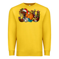 Lemon joy with basketball and santa's hat Premium Sweatshirt - AdoDesignShop