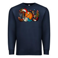 Navy joy with basketball and santa's hat Premium Sweatshirt - AdoDesignShop