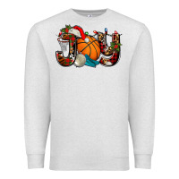 Oatmeal Heather joy with basketball and santa's hat Premium Sweatshirt - AdoDesignShop