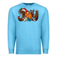 Ocean Blue joy with basketball and santa's hat Premium Sweatshirt - AdoDesignShop