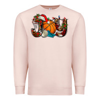 Pale Pink joy with basketball and santa's hat Premium Sweatshirt - AdoDesignShop