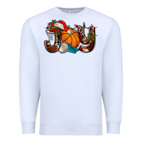 White joy with basketball and santa's hat Premium Sweatshirt - AdoDesignShop