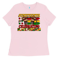 Bubblegum Pink juneteenth celebrating black freedom Ladies Tee - CowGirlArtShop