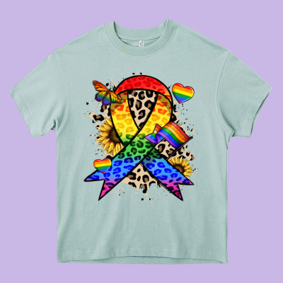 Pride Ribbon Heavy Core Tee Designed By Nancycooperartshop