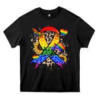 Black Pride ribbon Heavy Core Tee - NancyCooperArtShop