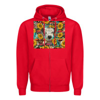 Red white Scottish calf and sunflowers Zipper Hoodie - BarkalooDesign