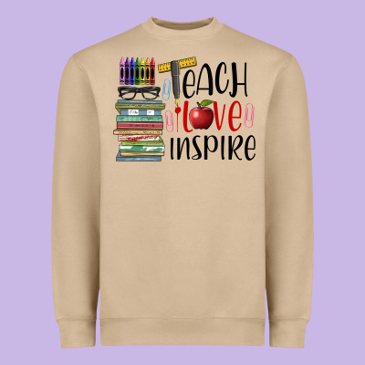 Teach Love Inspire Heavyweight Sweatshirt Designed By Barkaloodesign