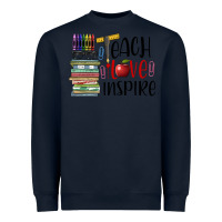 Navy teach love inspire Heavyweight Sweatshirt - BarkalooDesign