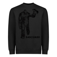 Black cool unique sasquash sasquatch and squash bigfoot t shirt Heavyweight Sweatshirt - linhVisuals