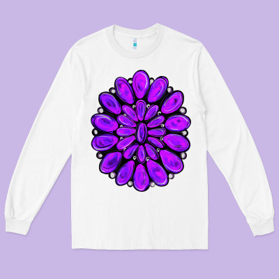 Purple Gemstone Jewelny Long Sleeve Tee Designed By Ranaportraitstore