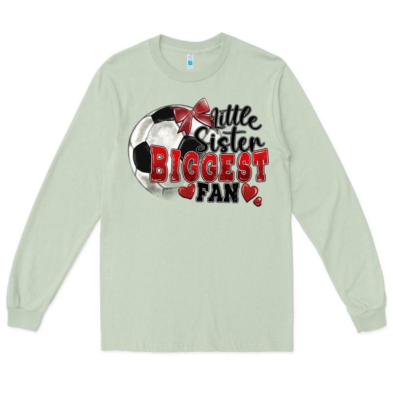 Little Sister Biggest Fan Soccer Long Sleeve Tee by FaDigitalArtStudio | Teevron