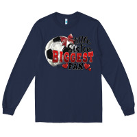 Navy little sister biggest fan soccer Long Sleeve Tee - FaDigitalArtStudio