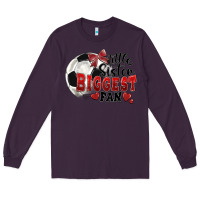 Plum little sister biggest fan soccer Long Sleeve Tee - FaDigitalArtStudio