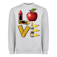 Heather Grey love teacher Heavyweight Sweatshirt - BarkalooDesign
