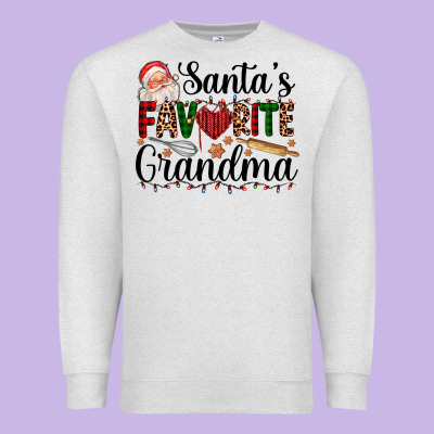 Santa's Favorite Grandma Premium Sweatshirt Designed By Adodesignshop