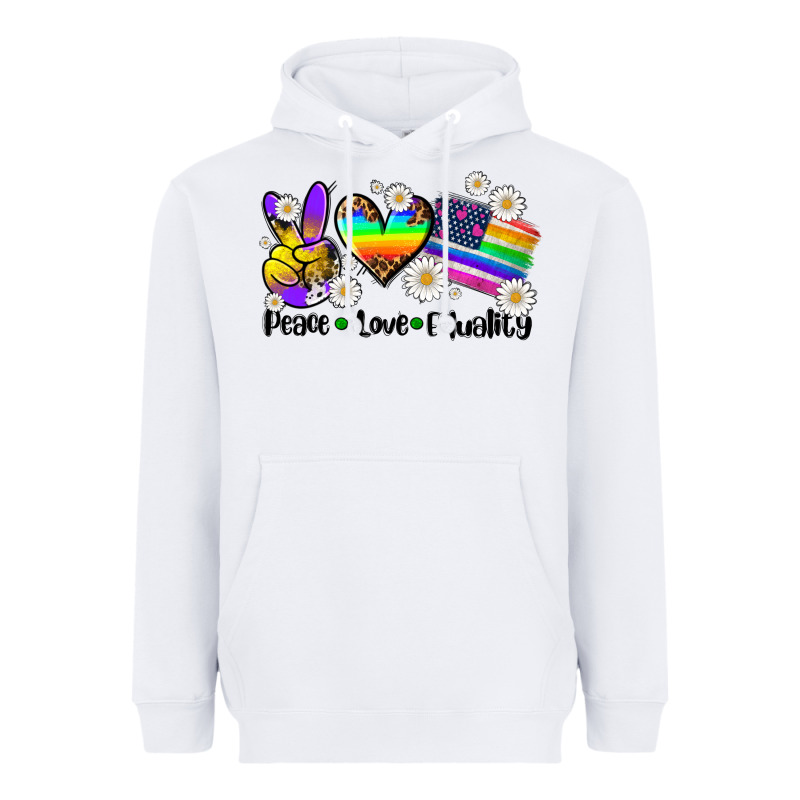 Peace Love  Equality Heavyweight Hoodie by AdoDesignShop | Teevron