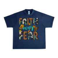 Navy faith over fear Urban Heavy Tee - OliviaCreatesArt