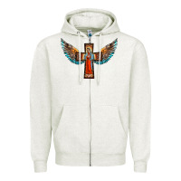 Our Lady Of Guadalupe Cross With Wings Zipper Hoodie | Teevron