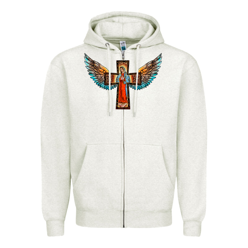 Our Lady Of Guadalupe Cross With Wings Zipper Hoodie by BarkalooDesign | Teevron