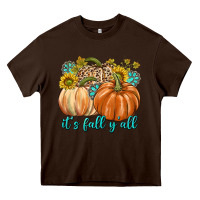 Chocolate Brown It's Fall Y'all Heavy Core Tee - texasbilliewilder