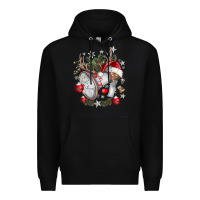 Black Merry Christmas Premium Hoodie - CowhideDigitalArt
