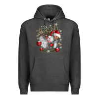 Charcoal Heather Merry Christmas Premium Hoodie - CowhideDigitalArt