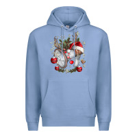 Colony Blue Merry Christmas Premium Hoodie - CowhideDigitalArt