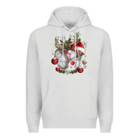 Dove Grey Merry Christmas Premium Hoodie - CowhideDigitalArt