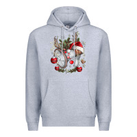 Heather Grey Merry Christmas Premium Hoodie - CowhideDigitalArt