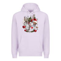 Lilac Merry Christmas Premium Hoodie - CowhideDigitalArt