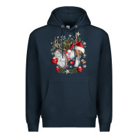 Navy Merry Christmas Premium Hoodie - CowhideDigitalArt