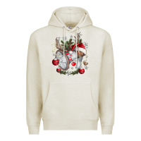 Oatmeal Heather Merry Christmas Premium Hoodie - CowhideDigitalArt