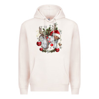 Pale Pink Merry Christmas Premium Hoodie - CowhideDigitalArt